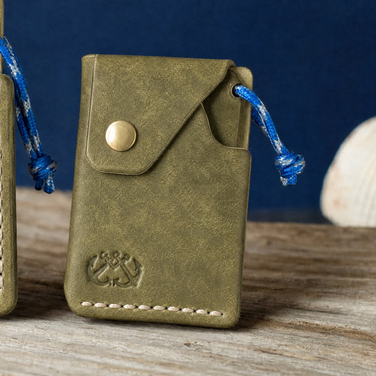 Low Tide in Olive Pueblo leather