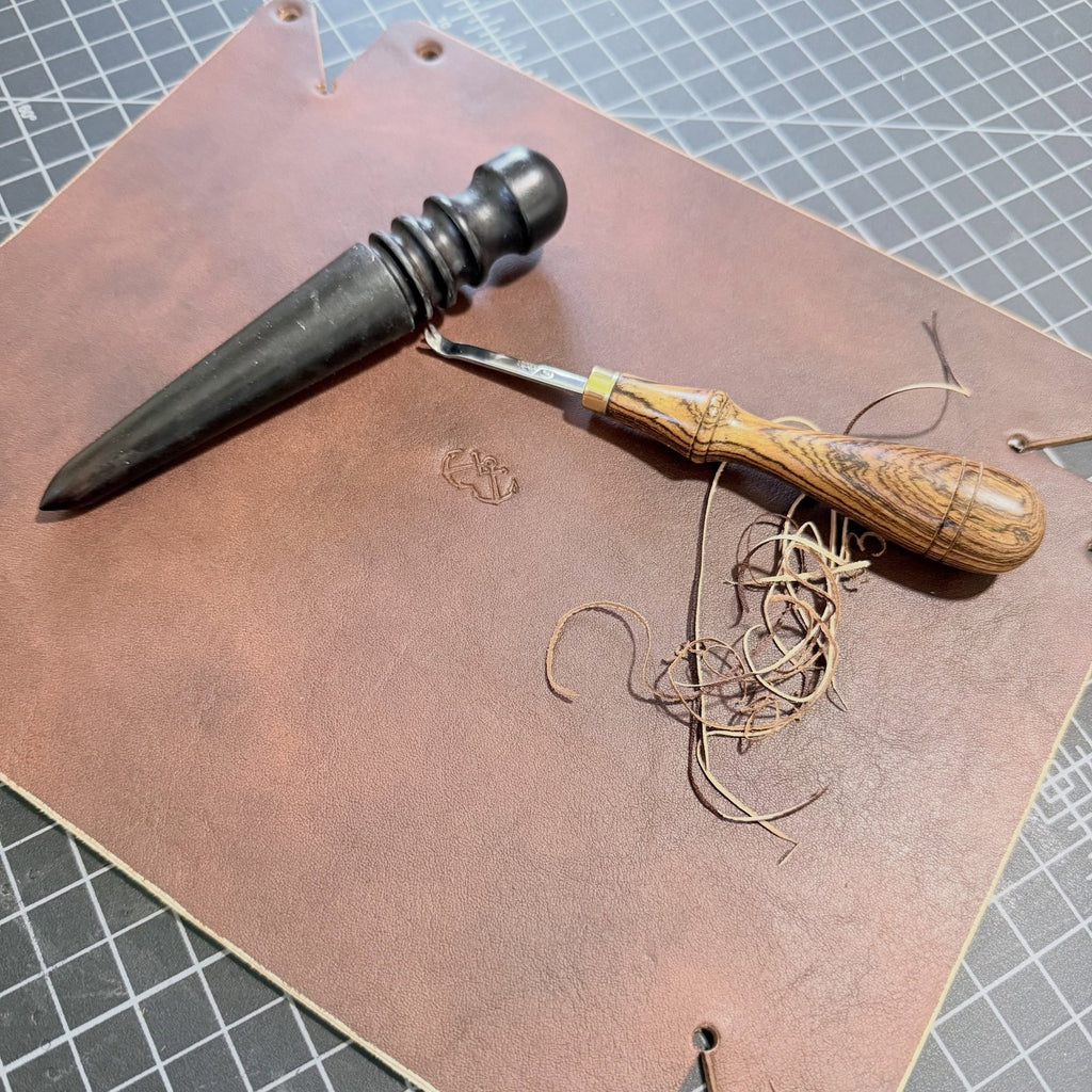 A Stowaway blank on the bench with edge tools